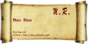 Max Rea névjegykártya
